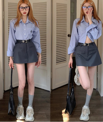 Basic Casual Formal Blazer Mini Skirt