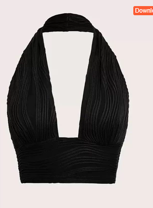 Deep V halter neck design, sleeveless, sexy